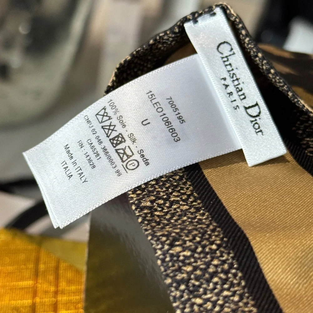 Dior Black and Gold Scarf cheetah animal print Authentic
